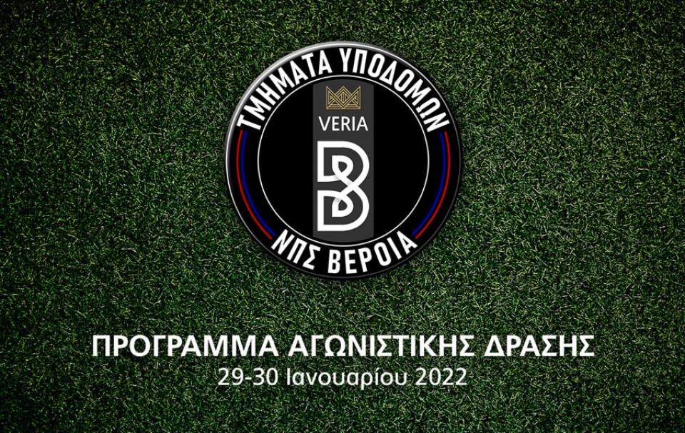 Το αγωνιστικό πρόγραμμα των τμημάτων υποδομών της ΠΑΕ ΒΕΡΟΙΑ