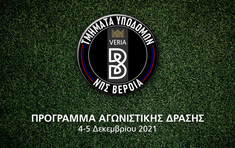 Η αγωνιστική δράση του Σαββατοκύριακου στα τμήματα υποδομών της ΠΑΕ ΒΕΡΟΙΑ