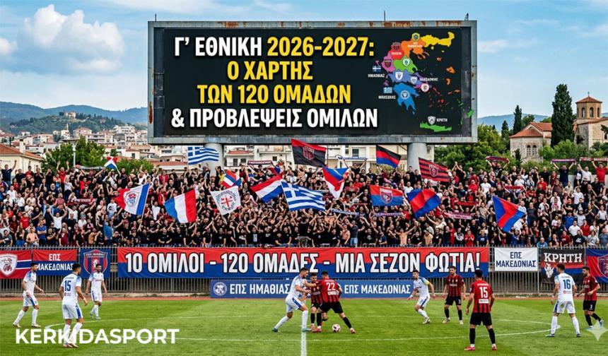 Γ’ ΕΘΝΙΚΗ 2026-27: Ο γεωγραφικός χάρτης των 120 ομάδων και οι πρώτες προβλέψεις για τους 10 ομίλους!